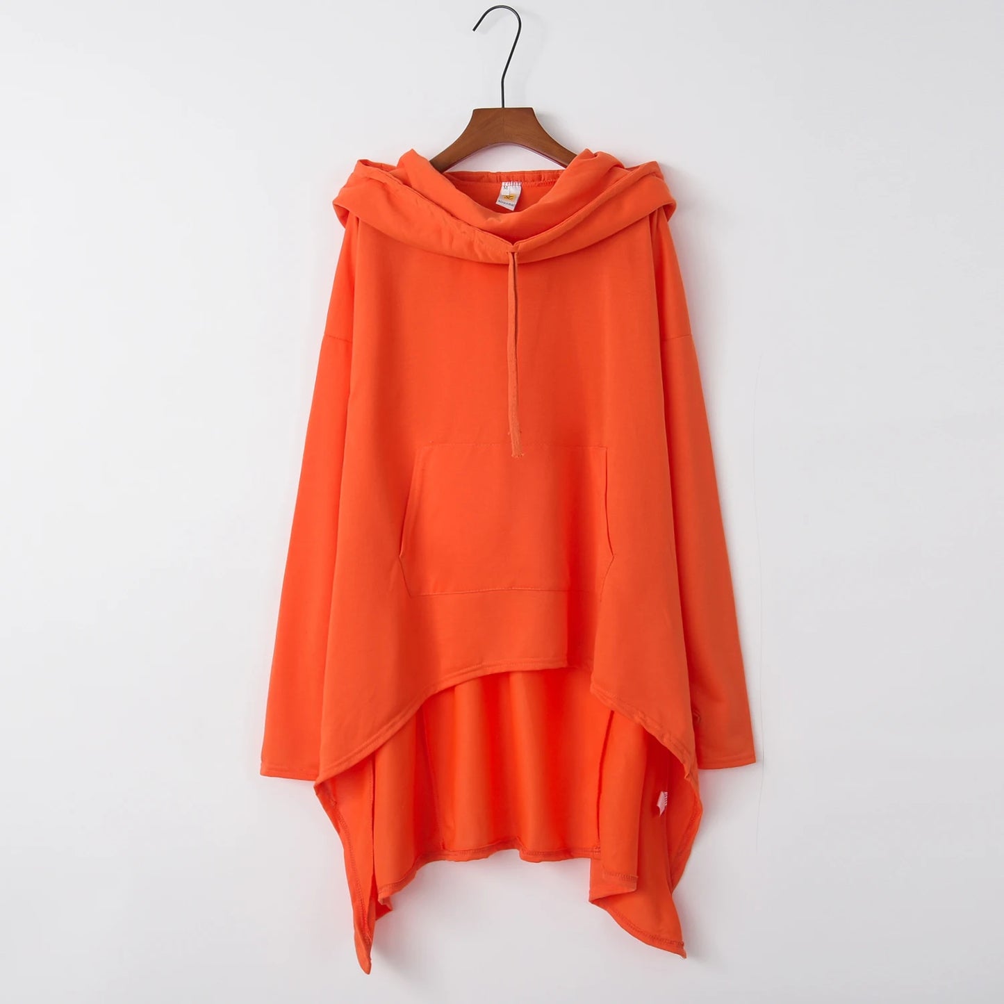 Asymmetrical Long Hoodie for Women – Oversized High-Low Hem Hooded Sweater Coat