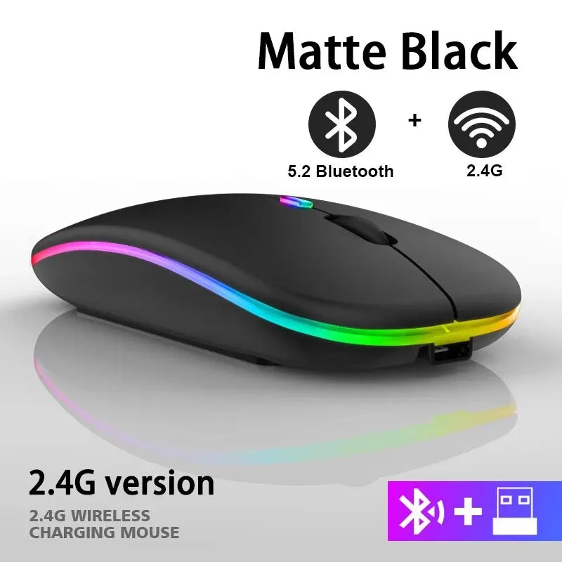 RGB Wireless Rechargeable Gaming Mouse – Bluetooth Connection, 3600 DPI Precision