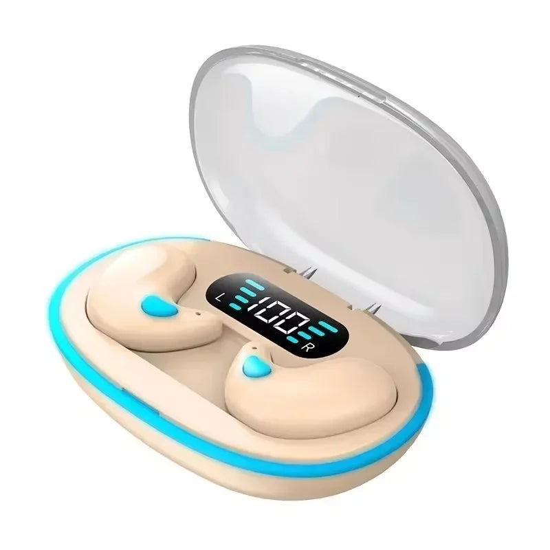 X55 Mini Sleeping Earbuds – Wireless TWS Bluetooth Earphones with Charging Display Case