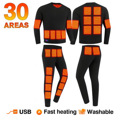 Men’s & Women’s USB Heated Thermal Underwear Set – Electric Heating Shirt & Pants for Winter Sports, Work, Skiing & Cold Weather