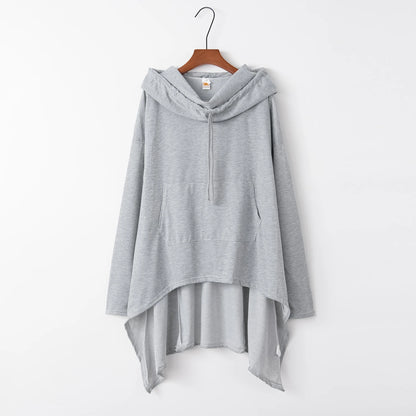 Asymmetrical Long Hoodie for Women – Oversized High-Low Hem Hooded Sweater Coat