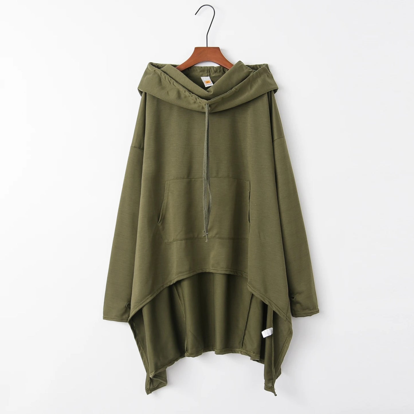 Asymmetrical Long Hoodie for Women – Oversized High-Low Hem Hooded Sweater Coat