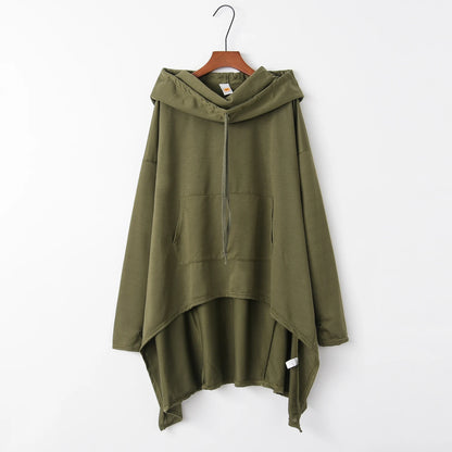 Asymmetrical Long Hoodie for Women – Oversized High-Low Hem Hooded Sweater Coat