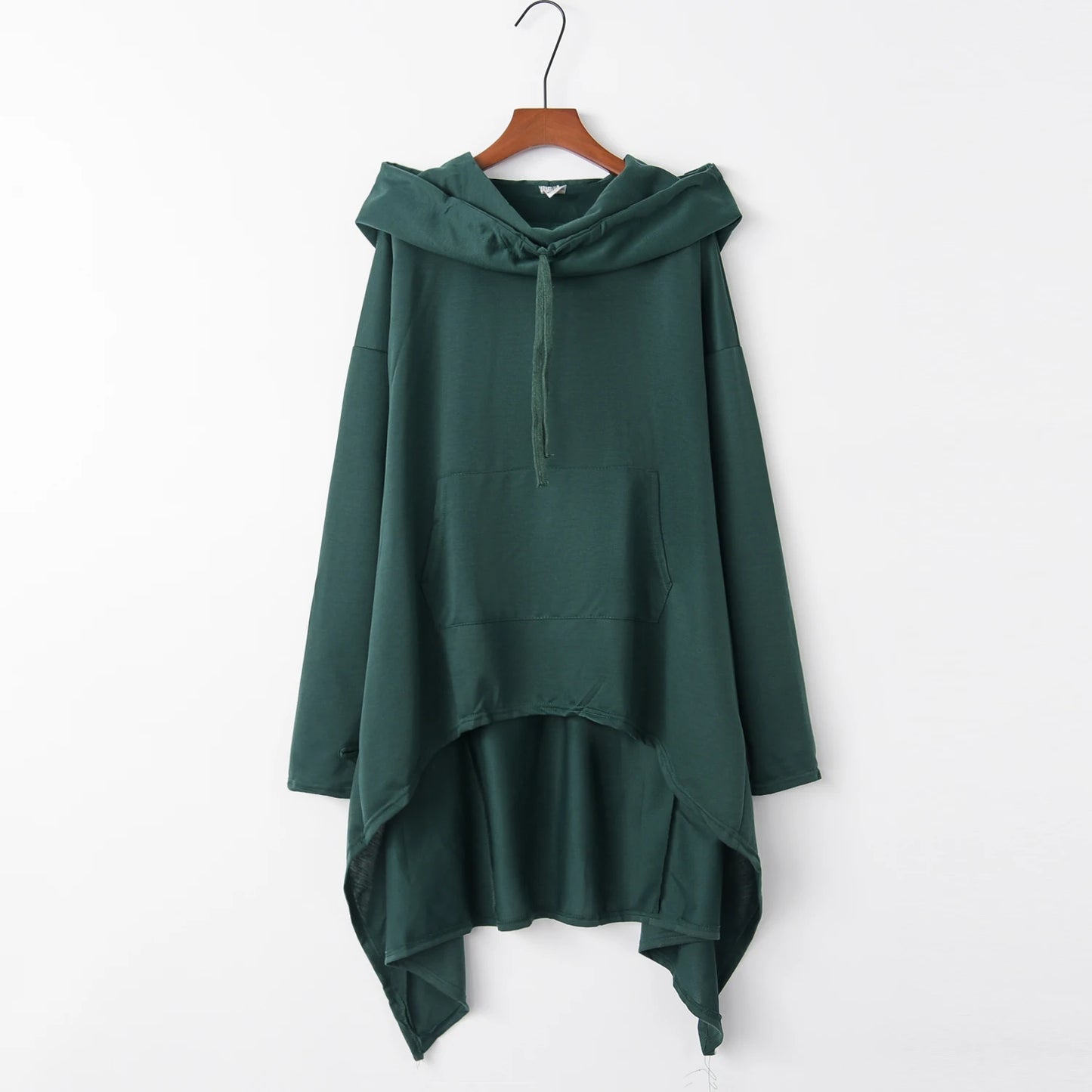 Asymmetrical Long Hoodie for Women – Oversized High-Low Hem Hooded Sweater Coat