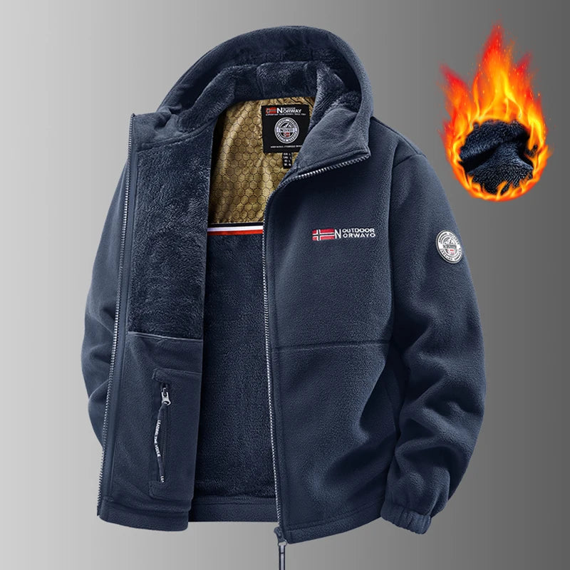 Men’s Winter Polar Fleece Jacket – Tactical Softshell Outdoor Coat with Windproof Warm Lining for Hiking, Work & Cold Weather