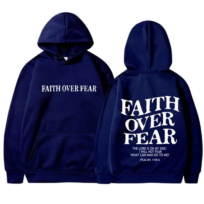 Faith Over Fear Hoodie – Inspirational Christian Graphic Sweatshirt for Men & Women
