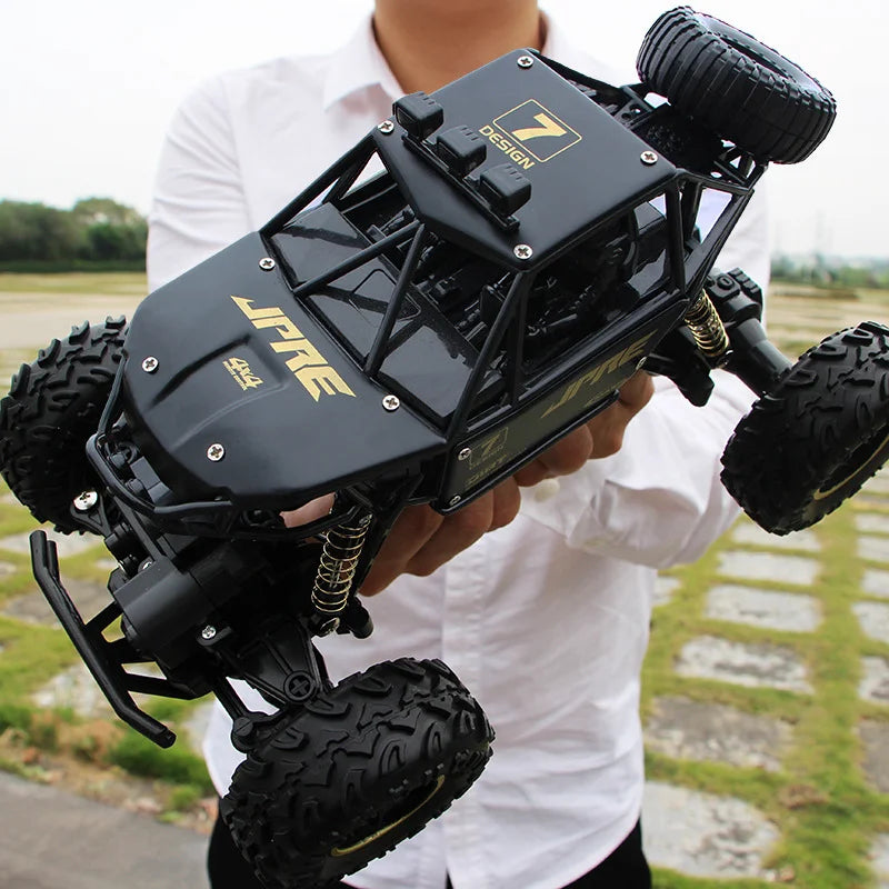 4WD Rock Crawler RC Truck – Dual-Motor Off-Road Remote Control Car with LED Lights & Suspension