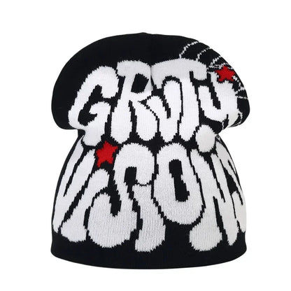 Graphic Knit Beanie for Adults – Warm Winter Streetwear with Bold Letter & Icon Designs