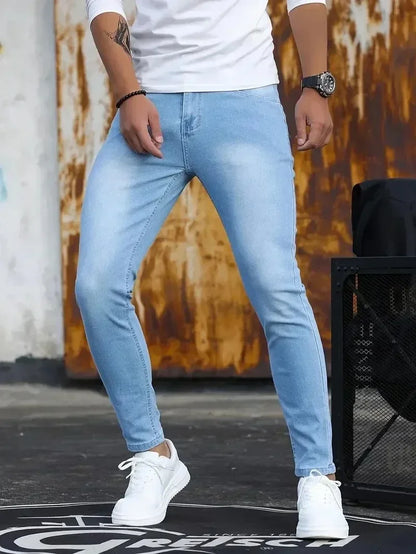 Men’s Slim Fit Stretch Skinny Jeans – Classic Street Style Casual Denim Pants