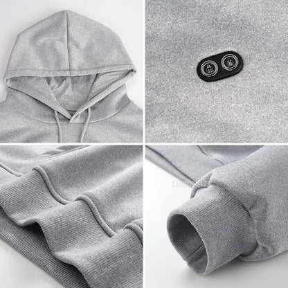 17-Zone Heated Unisex Hoodie  – USB Electric Heating Sweatshirt for Winter, Camping, Work & Outdoor Weather