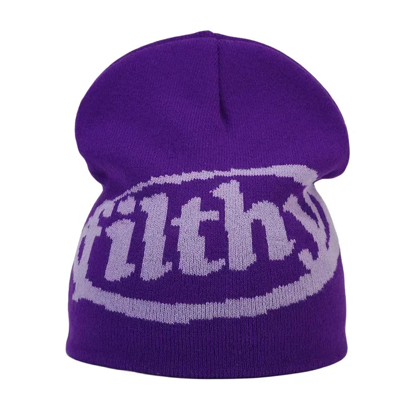 Graphic Knit Beanie for Adults – Warm Winter Streetwear with Bold Letter & Icon Designs