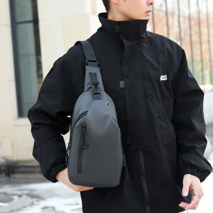 Men’s Waterproof USB-Charging Crossbody Sling Bag