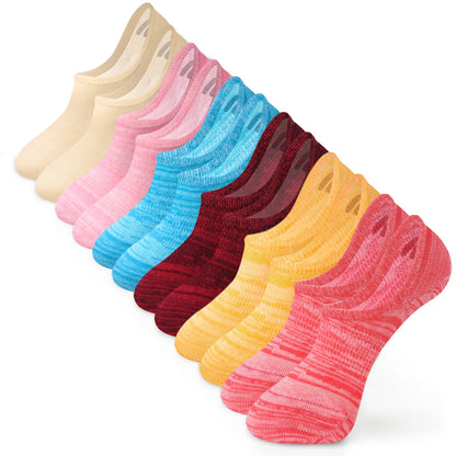 6-Pair Women’s No-Show Cotton Liner Socks – Low-Cut Non-Slip Invisible Ankle Socks