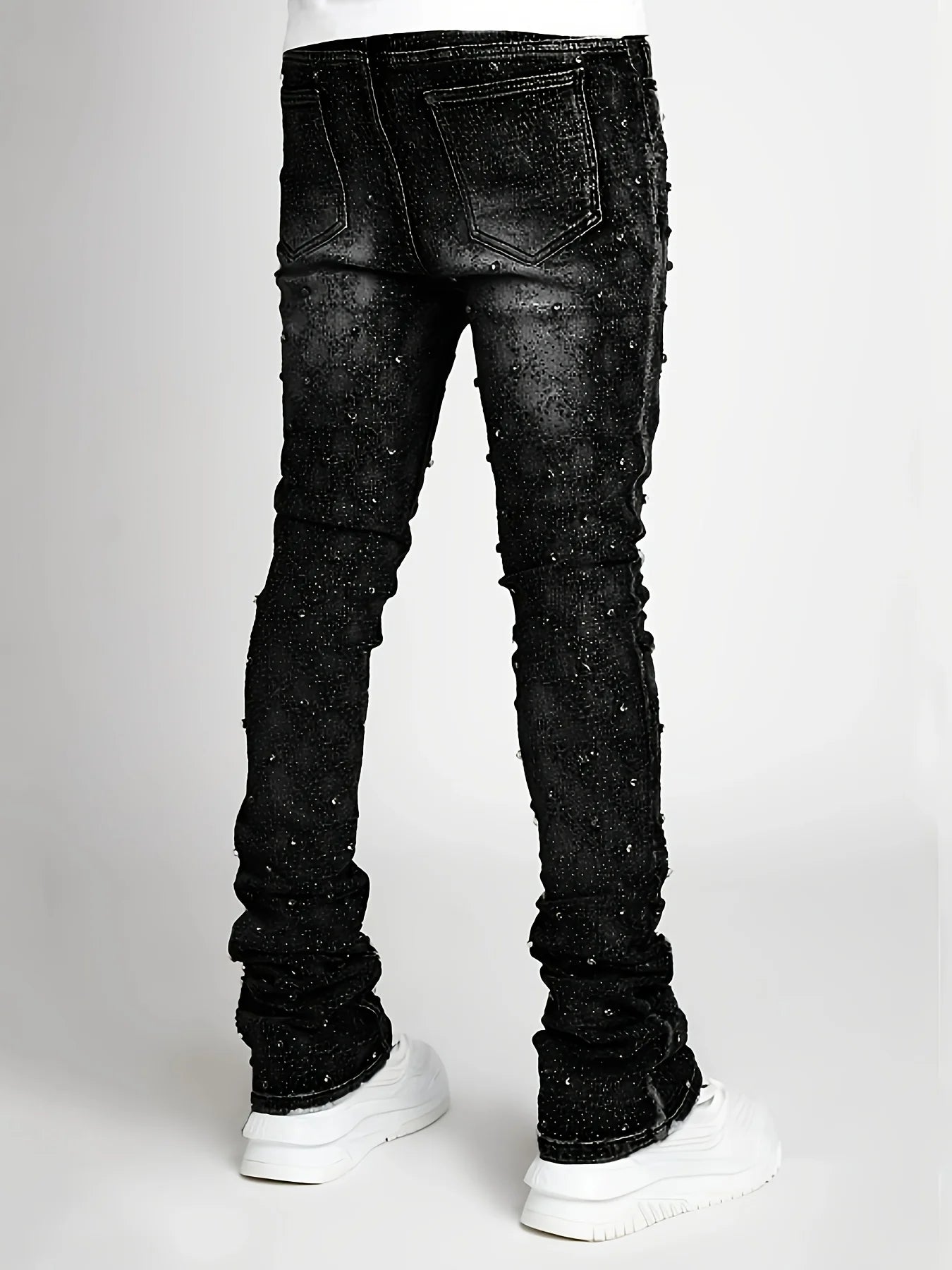 Men’s Designer Slim Straight Denim Jeans – Premium Stretch Fit, Distressed Streetwear