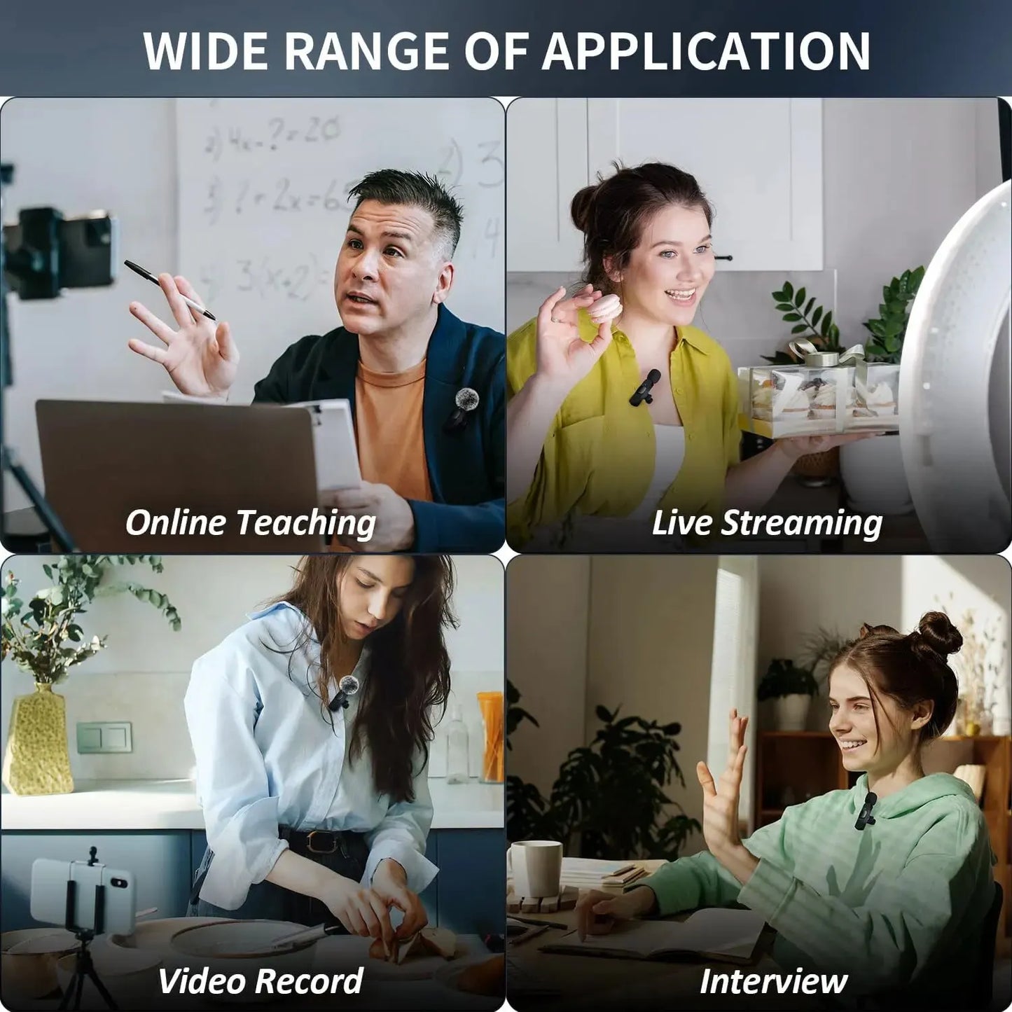 Wireless Mic for iPhone & Android – Noise-Reduction Clip-On Microphone for Streaming & Mobile Video