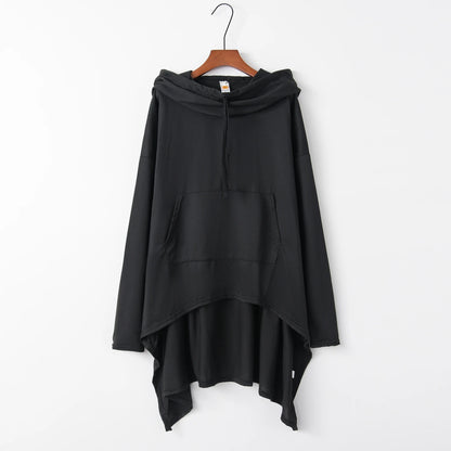 Asymmetrical Long Hoodie for Women – Oversized High-Low Hem Hooded Sweater Coat
