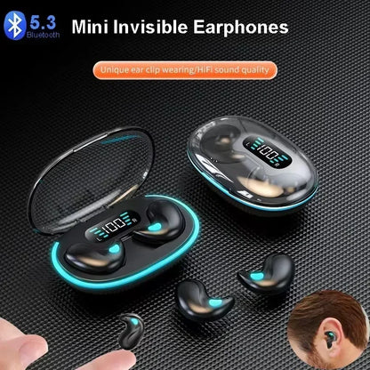 X55 Mini Sleeping Earbuds – Wireless TWS Bluetooth Earphones with Charging Display Case