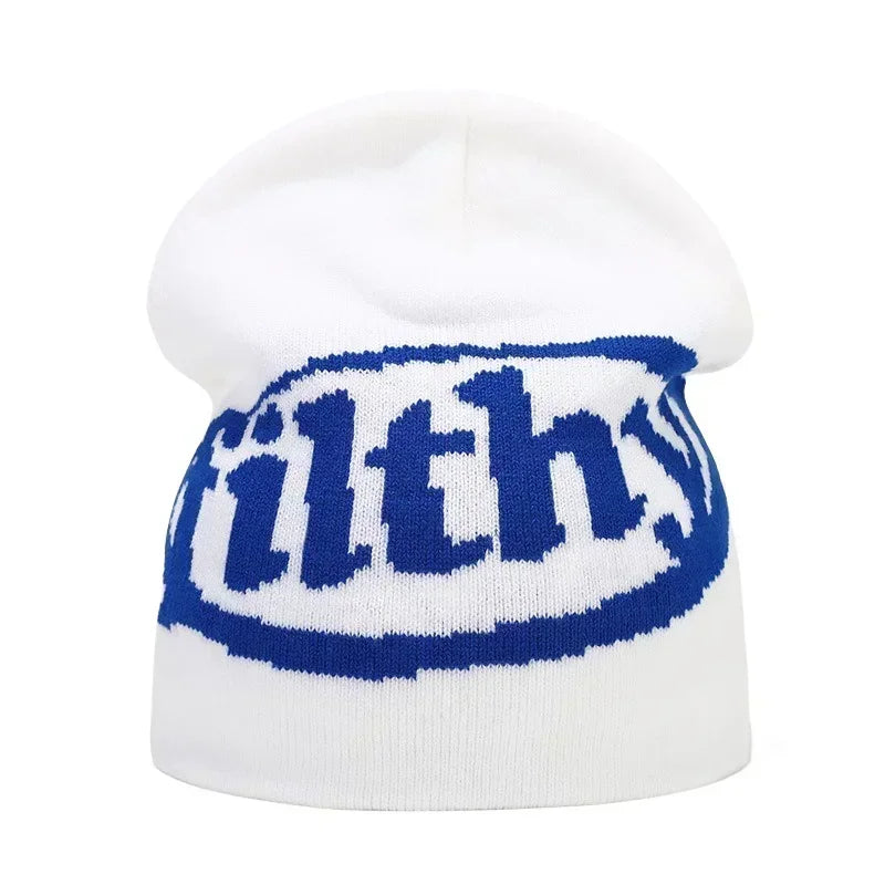 Graphic Knit Beanie for Adults – Warm Winter Streetwear with Bold Letter & Icon Designs