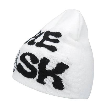 Graphic Knit Beanie for Adults – Warm Winter Streetwear with Bold Letter & Icon Designs