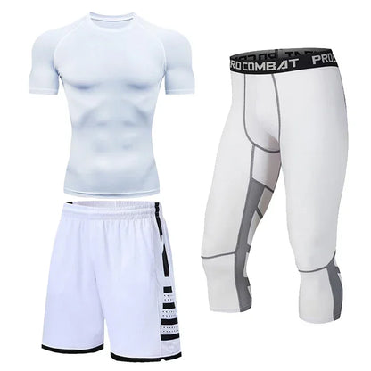 Men’s Compression Training Set – 3-Piece Running, Workout & Fitness Tracksuit