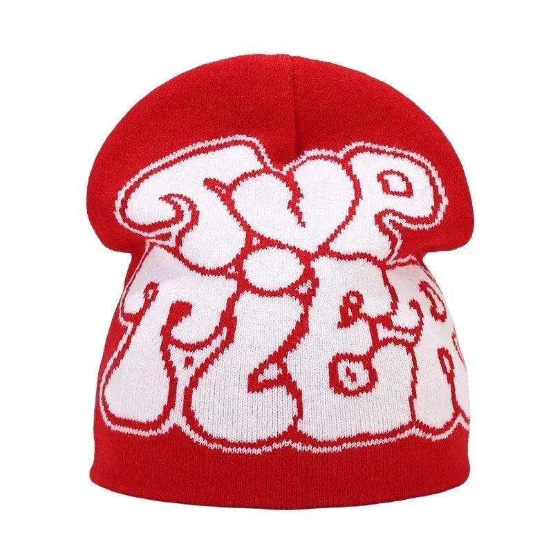 Graphic Knit Beanie for Adults – Warm Winter Streetwear with Bold Letter & Icon Designs