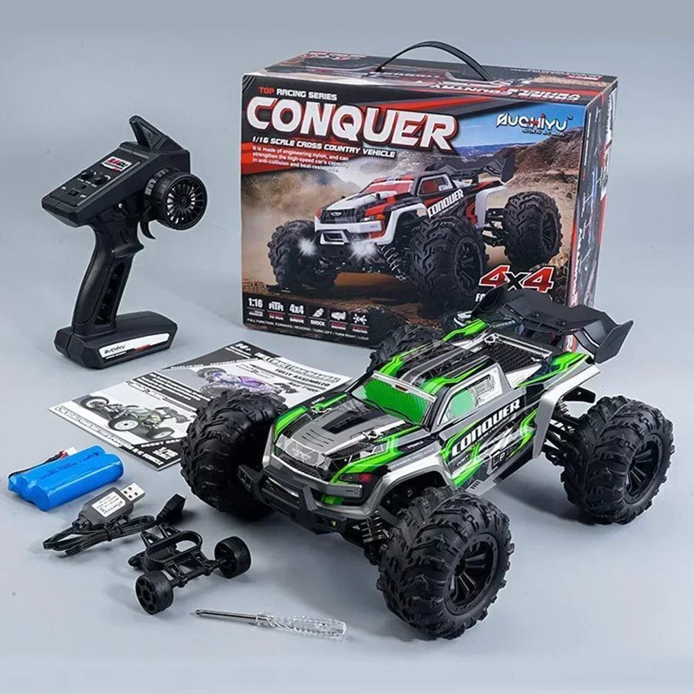 1:16 Scale 4WD High-Speed RC Monster Truck – 50KM/H Drift Car with 390 Modified Motor & Shock Absorber System
