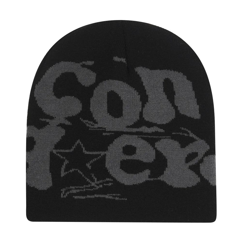 Graphic Knit Beanie for Adults – Warm Winter Streetwear with Bold Letter & Icon Designs