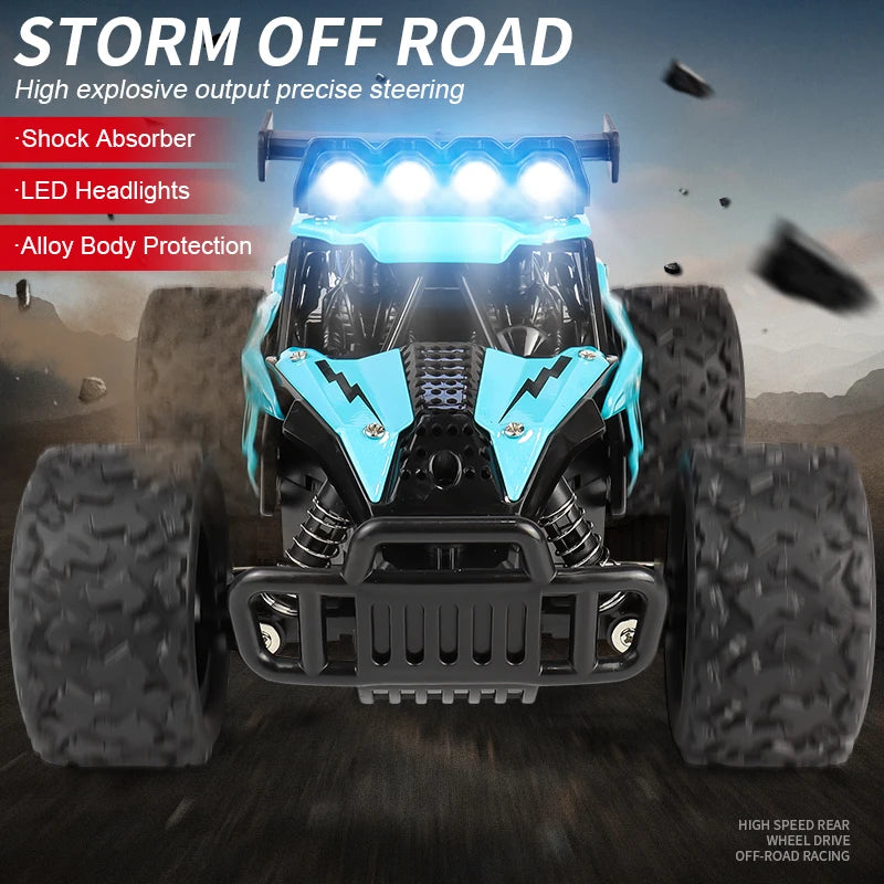 1:16 Scale Off-Road RC Racing Truck – 20 MPH LED Drift Car with 2.4G Remote