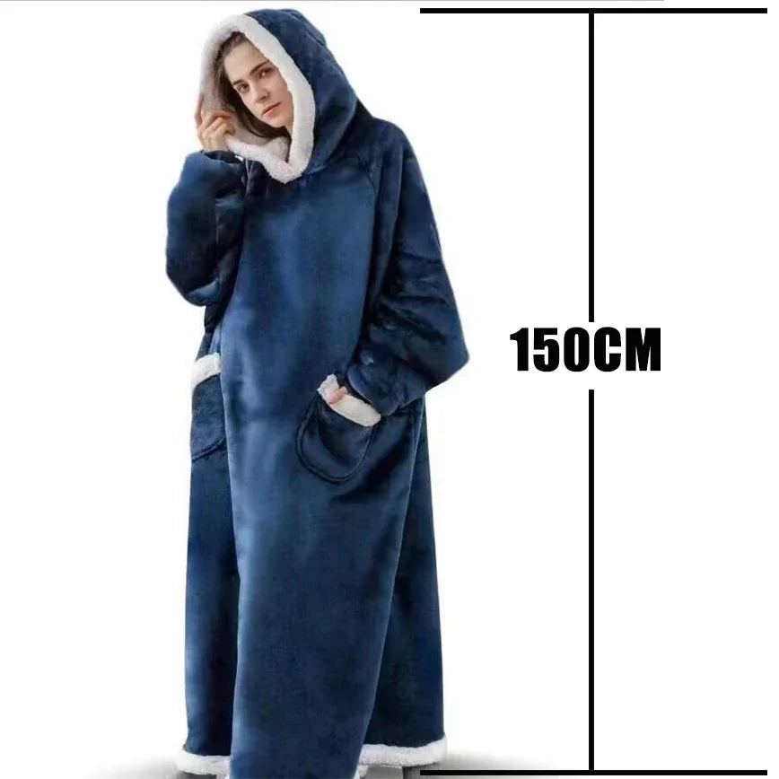 Oversized Hoodie Blanket with Hood – Cozy Wearable Fleece Sweatshirt