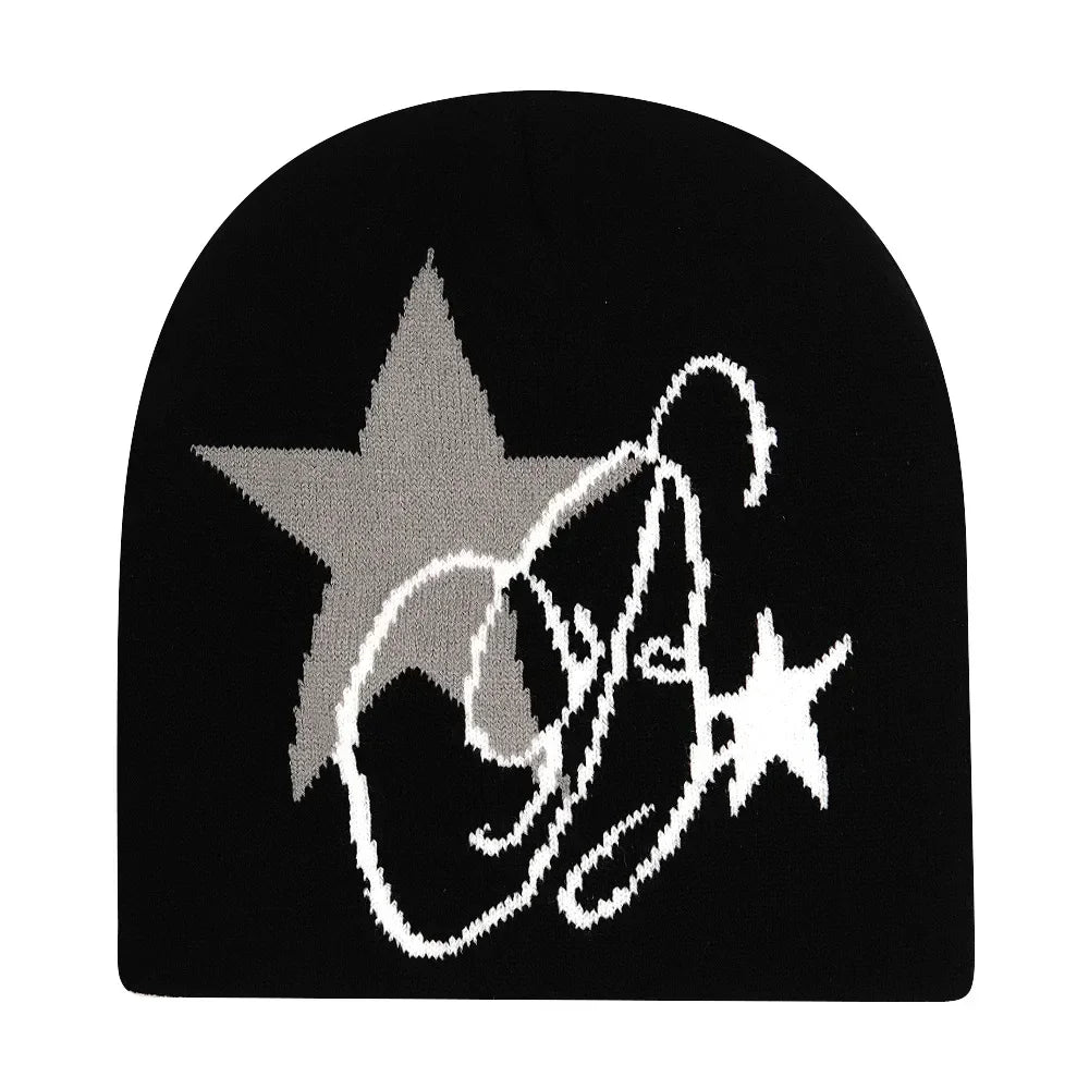 Graphic Knit Beanie for Adults – Warm Winter Streetwear with Bold Letter & Icon Designs