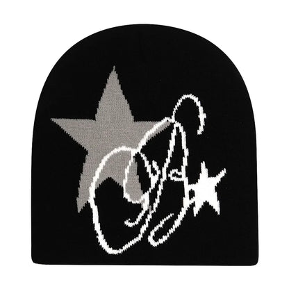 Graphic Knit Beanie for Adults – Warm Winter Streetwear with Bold Letter & Icon Designs