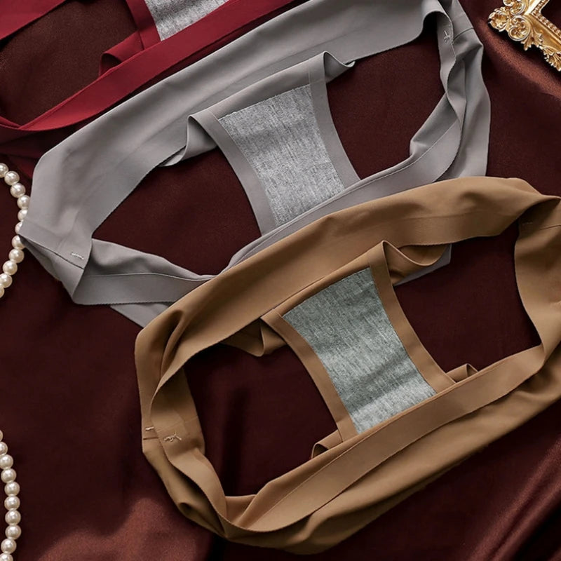 4-Pack Seamless Ice Silk Panties for Women – Ultra-Thin No-Show -Low-Waist Briefs