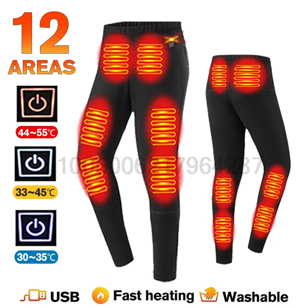 Men’s & Women’s USB Heated Thermal Underwear Set – Electric Heating Shirt & Pants for Winter Sports, Work, Skiing & Cold Weather
