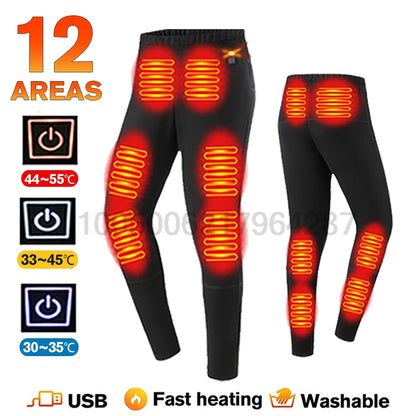 Men’s & Women’s USB Heated Thermal Underwear Set – Electric Heating Shirt & Pants for Winter Sports, Work, Skiing & Cold Weather