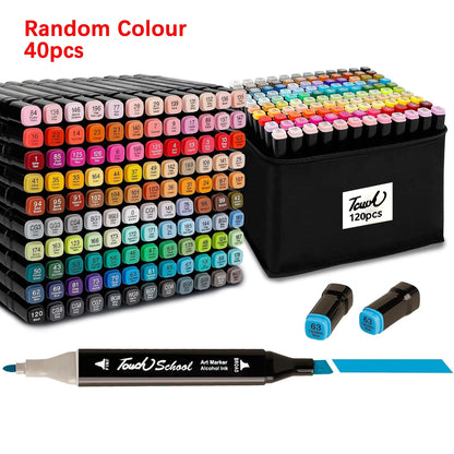 40-Piece Dual Tip Alcohol Marker Set – Permanent Sketch Markers for Drawing & Manga Art