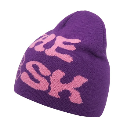 Graphic Knit Beanie for Adults – Warm Winter Streetwear with Bold Letter & Icon Designs