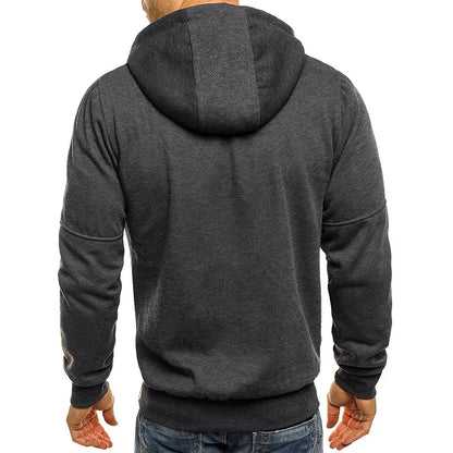 Men’s Zip-Up Hooded Sweatshirt – Slim Fit Full-Zip Hoodie for Casual & Active Wear