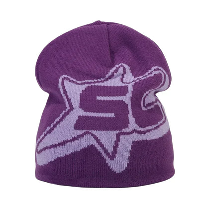 Graphic Knit Beanie for Adults – Warm Winter Streetwear with Bold Letter & Icon Designs