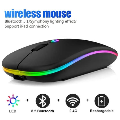 RGB Wireless Rechargeable Gaming Mouse – Bluetooth Connection, 3600 DPI Precision