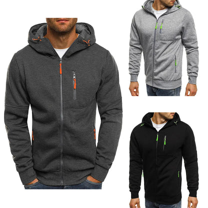 Men’s Zip-Up Hooded Sweatshirt – Slim Fit Full-Zip Hoodie for Casual & Active Wear