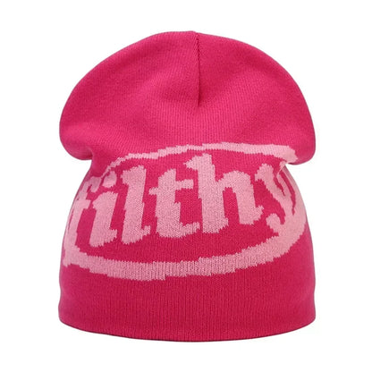 Graphic Knit Beanie for Adults – Warm Winter Streetwear with Bold Letter & Icon Designs