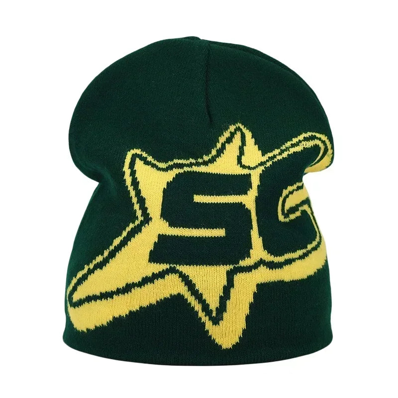 Graphic Knit Beanie for Adults – Warm Winter Streetwear with Bold Letter & Icon Designs
