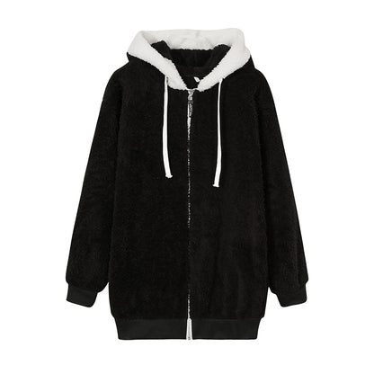 Women’s Ultra-Soft Plush Sherpa Fleece Hooded Zip Coat with Pockets