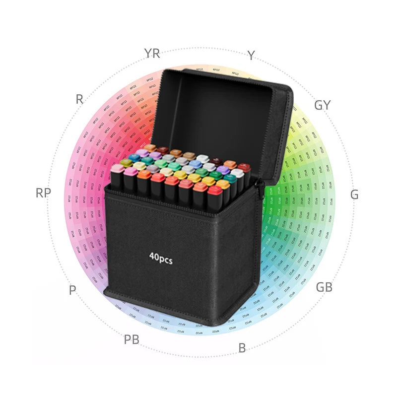 Dual Tip Art Marker Set (12–168 Colors) – Professional Brush & Chisel Markers