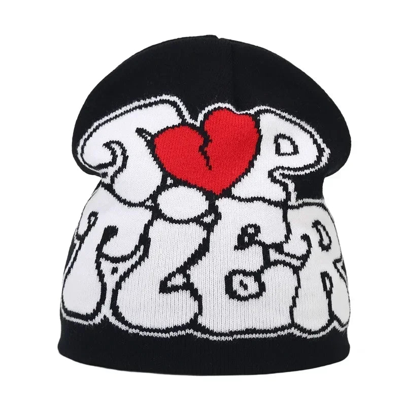 Graphic Knit Beanie for Adults – Warm Winter Streetwear with Bold Letter & Icon Designs