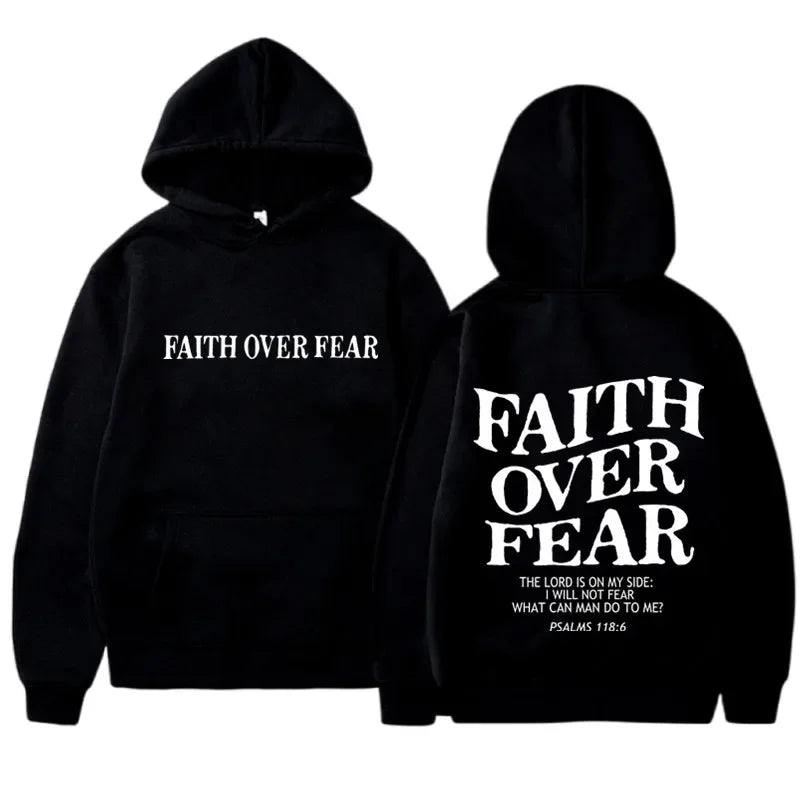 Faith Over Fear Hoodie – Inspirational Christian Graphic Sweatshirt for Men & Women