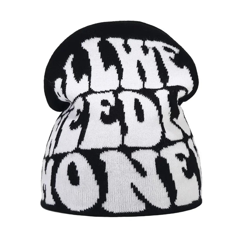 Graphic Knit Beanie for Adults – Warm Winter Streetwear with Bold Letter & Icon Designs