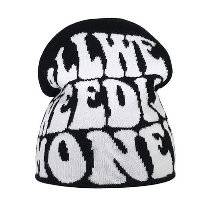 Graphic Knit Beanie for Adults – Warm Winter Streetwear with Bold Letter & Icon Designs