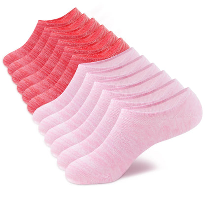 6-Pair Women’s No-Show Cotton Liner Socks – Low-Cut Non-Slip Invisible Ankle Socks