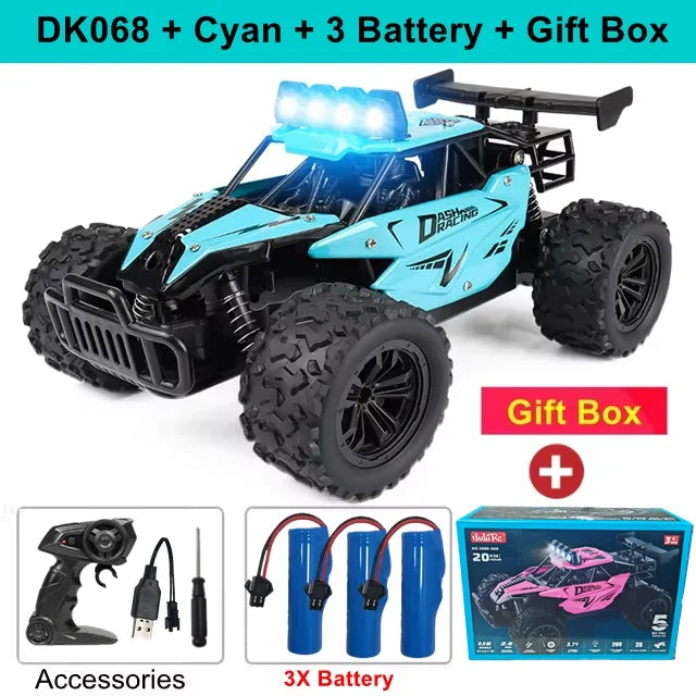 1:16 Scale Off-Road RC Racing Truck – 20 MPH LED Drift Car with 2.4G Remote
